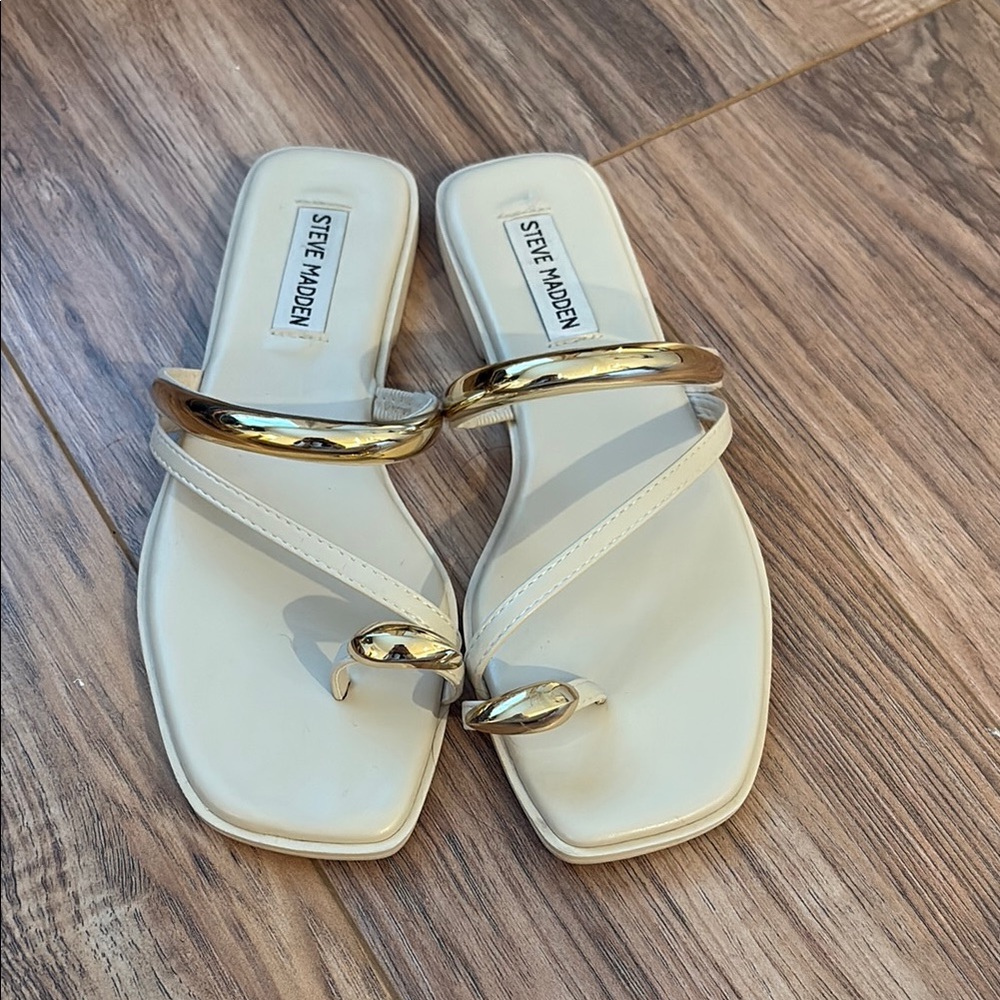 Steve Madden Gold and Cream Women's Sandals